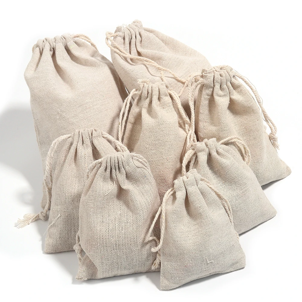 Top Trends: Burlap Beige Packaging Bag Jute Drawstring Pouch Jewelry Storage Bags For Wedding Birthday Party Gift Bags Shoppable Styles