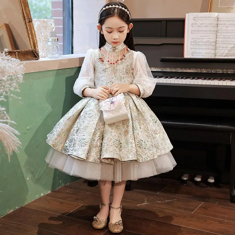 Top Trends: Infant Girls Boutiques Ball Gowns Kids Girl Floral Beading Tulle Elegant Midi Dress Child Princess Party Dress Up For Pageant Shoppable Styles - Image 6