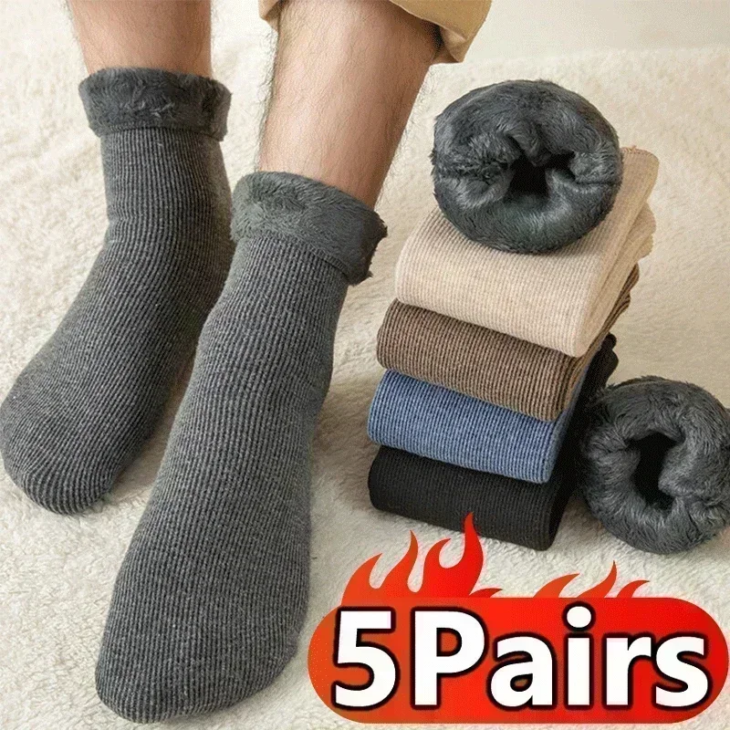 Top Trends: Women Men Winter Socks Warm Thicken Thermal Snow Boots Floor Socks Soft Velvet Cashmere Sock Sleep Solid Color Home Floor Socks Shoppable Styles