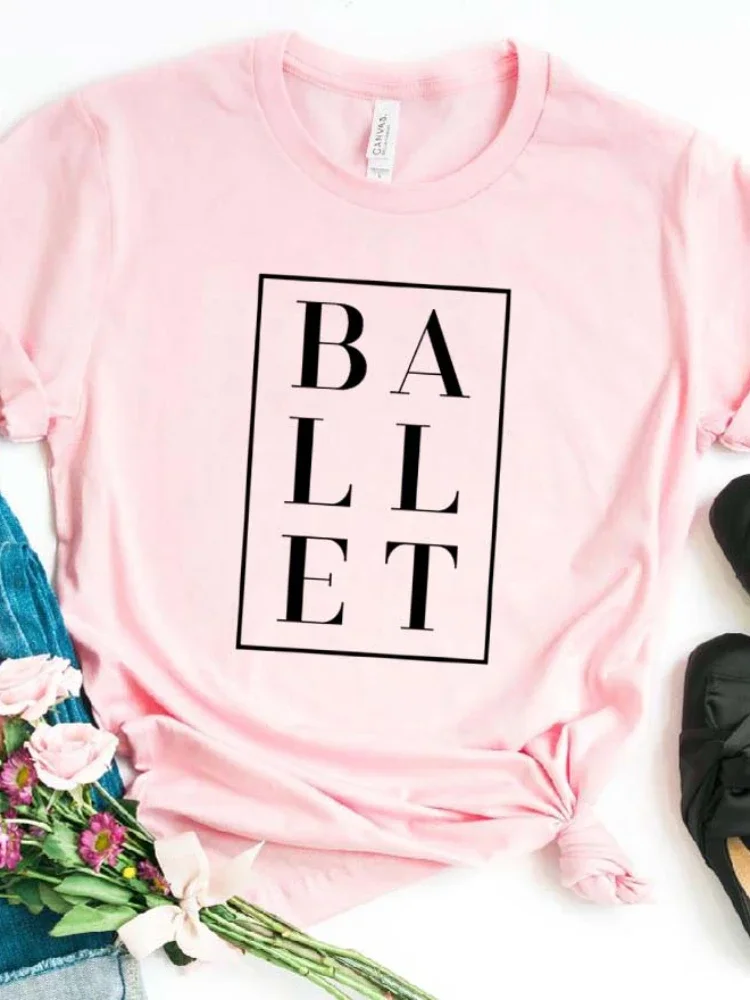 Top Trends: Women T Shirt Ballet Letters Print Tshirt Women Short Sleeve O Neck Loose T-shirt Ladies Causal Tee Shirt Clothes Tops Shoppable Styles