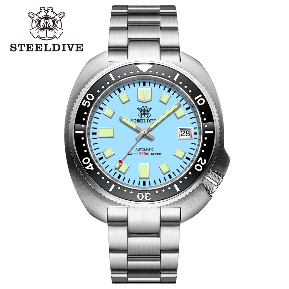 Top Trends: Steeldive ​SD1974 White Dial Sapphire Glass Turtle Diver 44MM Men NH35 200M Waterproof Dive Watch With Ceramic Bezel Shoppable Styles