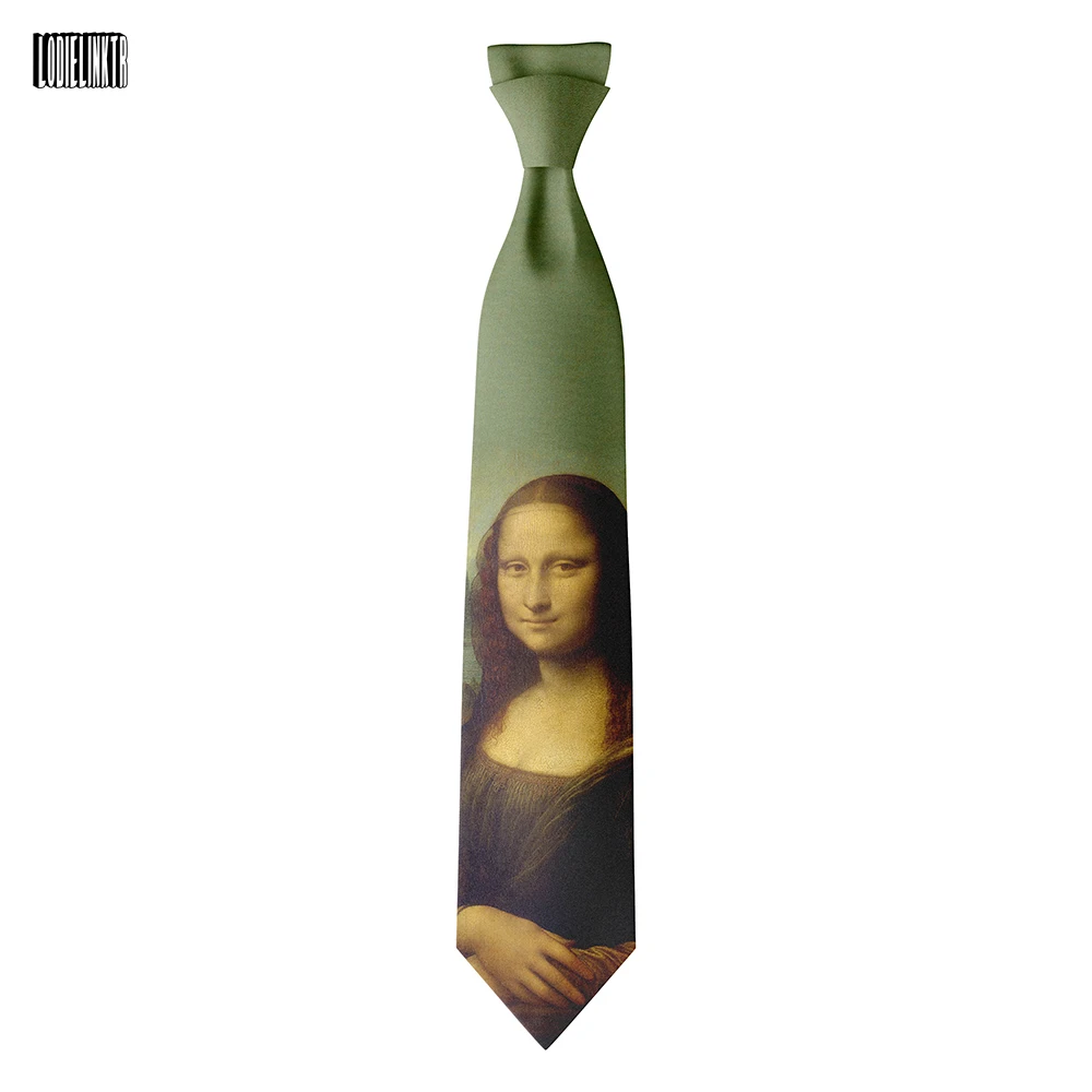 Top Trends: Personality Mona Lisa Tie For Men Women 8cm Wide Casual Daily Business Shirt Accessories Party Wedding Funny Designer Neckties Shoppable Styles