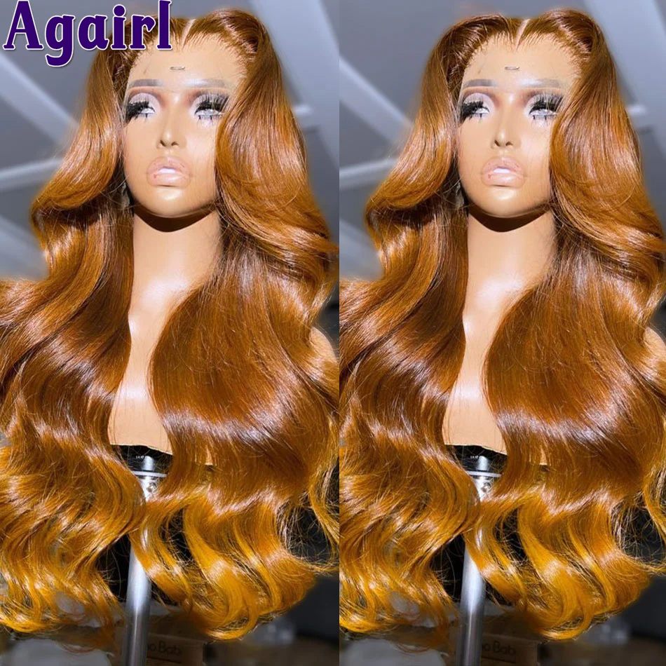 Top Trends: Ombre Orange Brown Body Wave 200% Transparent 13X6 13x4 Lace Frontal Wig Malaysian Remy Glueless Human Hair PrePlucked For Women Shoppable Styles