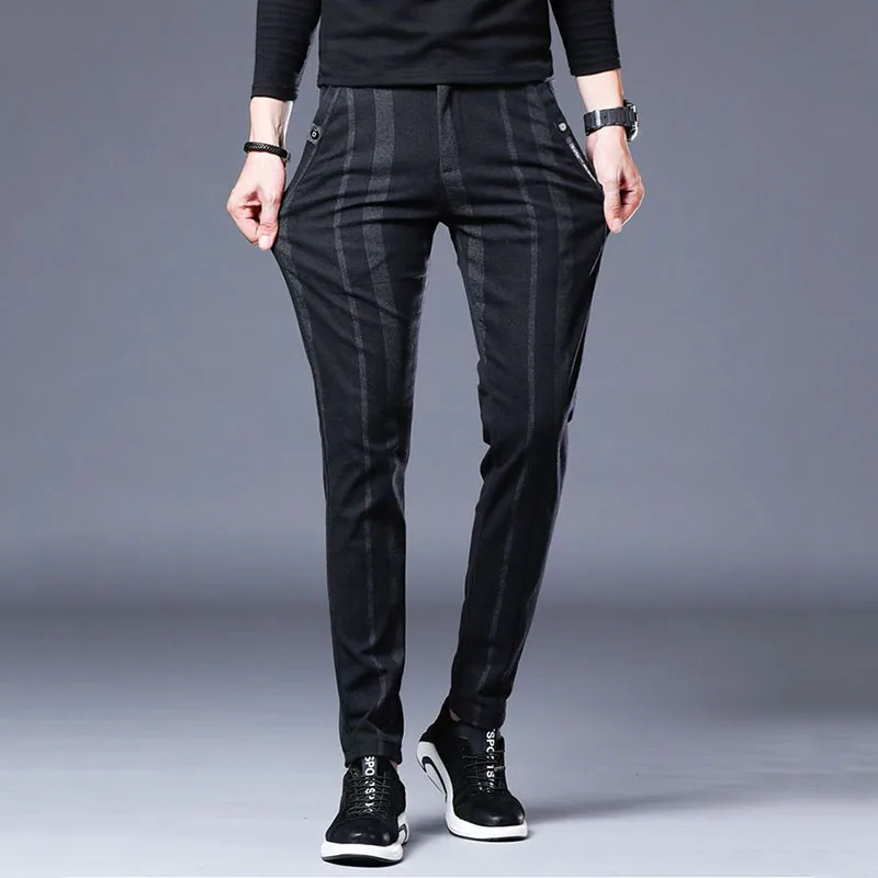 Top Trends: Business Casual Men Slim Striped Pants Spring Summer Korean Streetwear Fashion Male Clothes Basic New Sports Straight Trousers Shoppable Styles