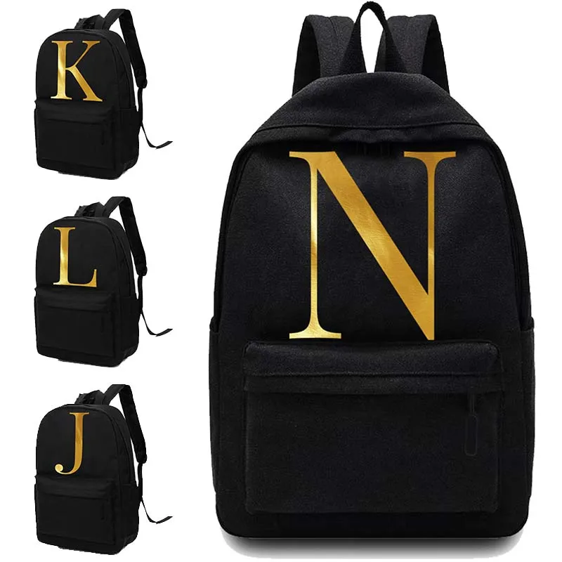 Top Trends: New Canvas Couple High School Bag Men Backpack Shoulders Laptop Backpack Unisex Backpacks Letter Name Pattern PrintedSport Bag Shoppable Styles