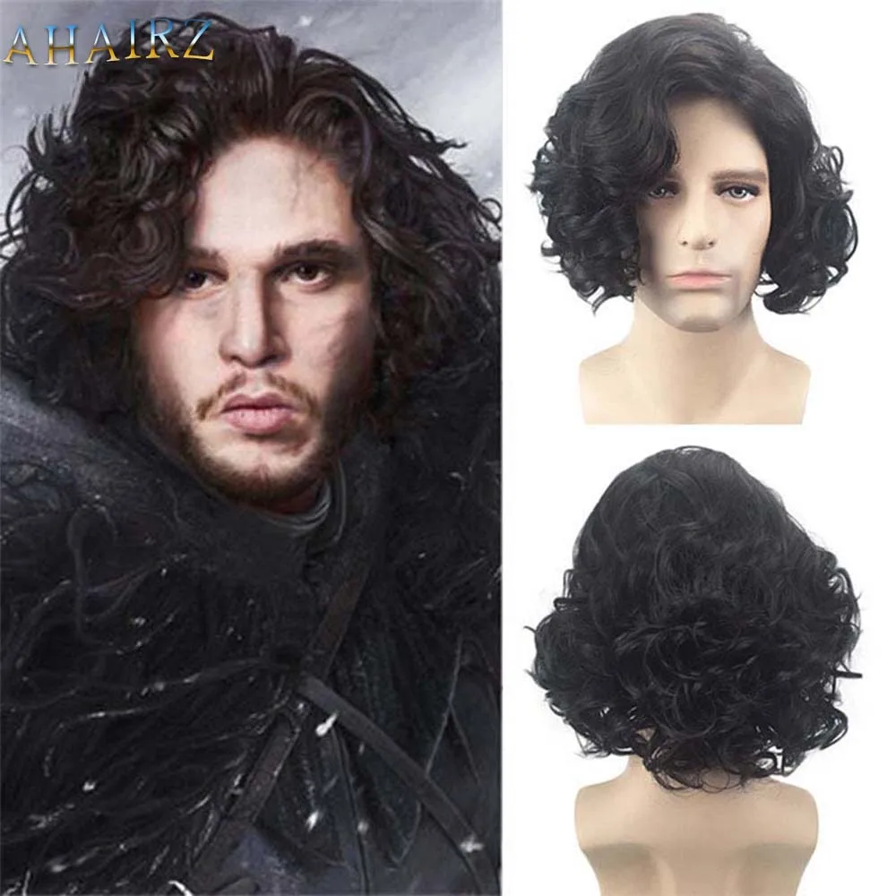 Top Trends: Long Curly Synthetic Wigs Black Wig For Men Cosplay Wigs For Male Wave Hair Fluffy Daily Wear Wig Shoppable Styles