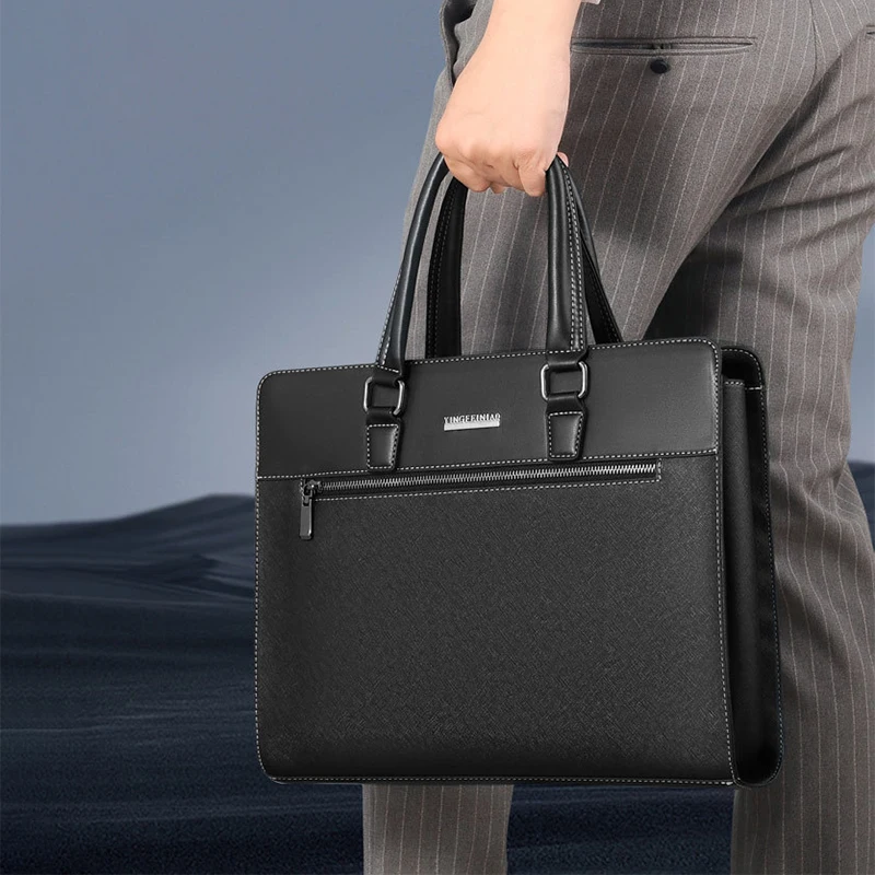 Top Trends: PVC Briefcase Bag For Men Laptop Executive Designer Office Handbag Shoulder Business Male Messenger Crossbody Side Bag Portfolio Shoppable Styles