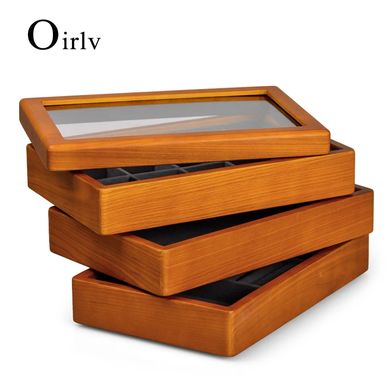 Top Trends: Oirlv Wooden Jewelry Box Organizer Stackable Ring Earrings Bracelet Watch Pendant Boxes Multifunctional Wood Jewelry Storage Box Shoppable Styles