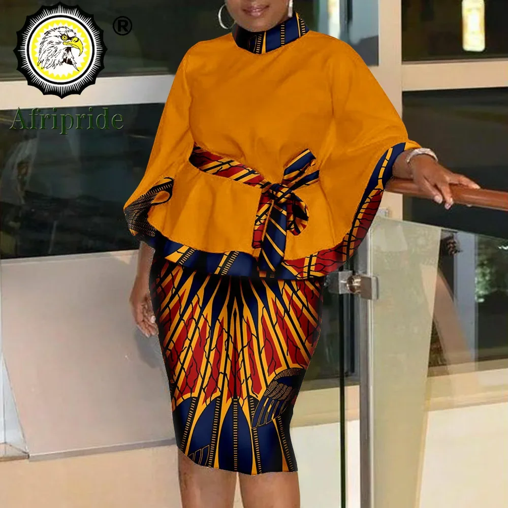 Top Trends: Women`s Casual African Clothing Traditional Set Dashiki Print Shirt And Ankara Skirt 2 Piece Tribal Outfits S2026009 Shoppable Styles