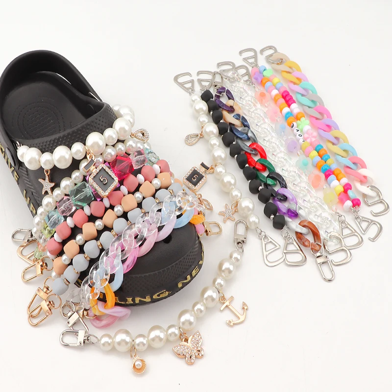 Top Trends: 2Pcs Bling Jewelry Shoes Chain Charms Shoe Charm DIY Decoration Clog Sandals Favors Gifts For Party Christmas For Girl Boy Shoppable Styles - Image 2