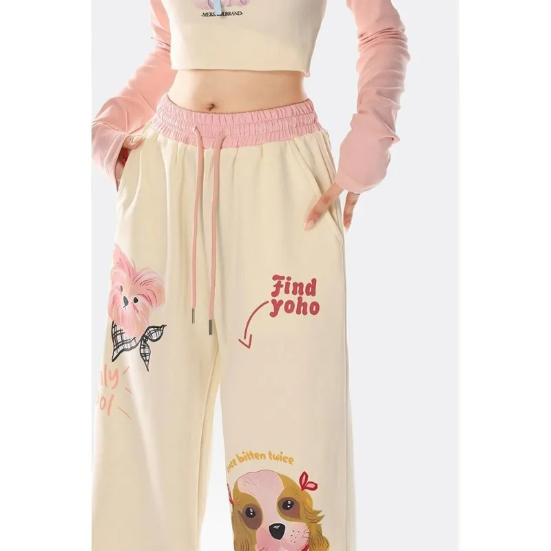 Top Trends: New Winter Sports Pants For Women, Versatile Cartoon Animal Print, Loose Casual Straight Wide-leg Long Pants For Small People Shoppable Styles - Image 3