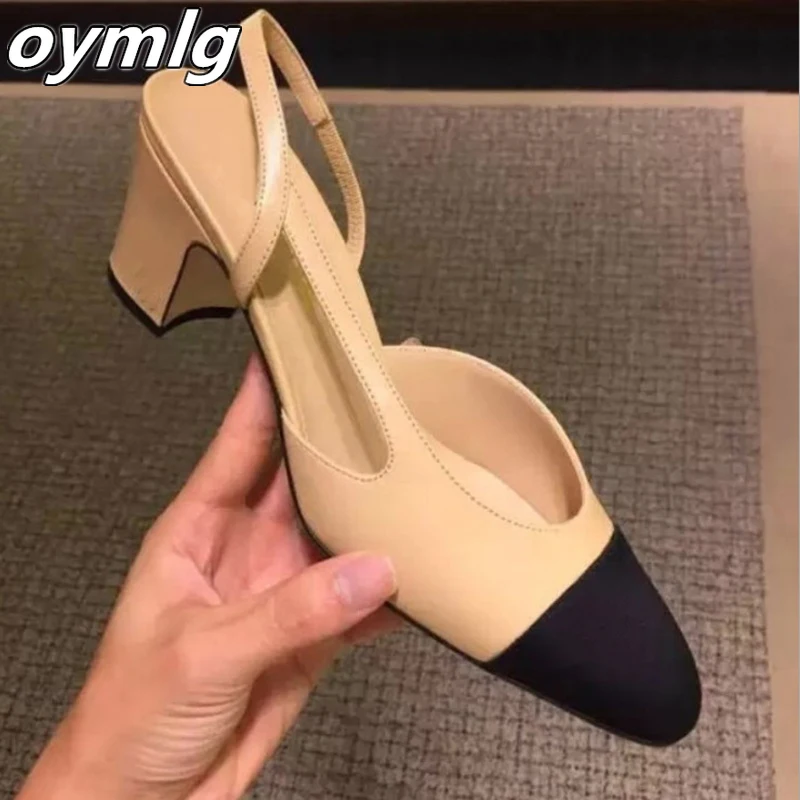 Top Trends: 2020 Spring Europe Fashion High Heels Sandals Ladies Party Dress Shoes Pointed Toe Slingback Shoes Women Mixed Colors Sandals Shoppable Styles