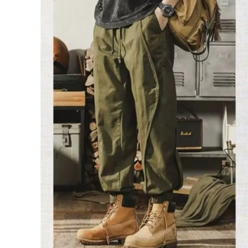 Top Trends: New Spring And Autumn Fashion Brand American Retro Splicing Work Clothes With Loose Feet And Versatile Comfortable Casual Pants Shoppable Styles