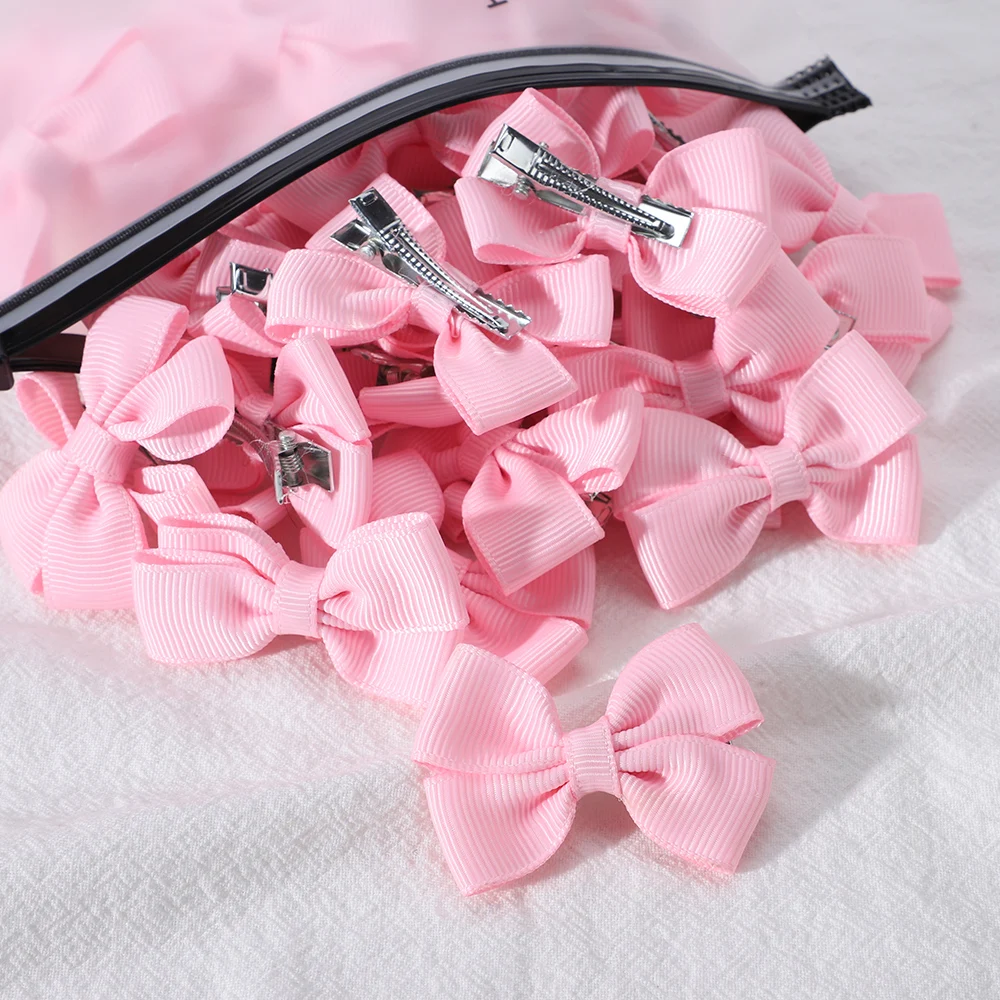 Top Trends: 5 / 15 / 20Pcs / Set Solid Hairpins For Baby Grosgrain Ribbon Bows Hair Clips Boutique Handmade Headwear Girls Kids Hair Accessories Shoppable Styles