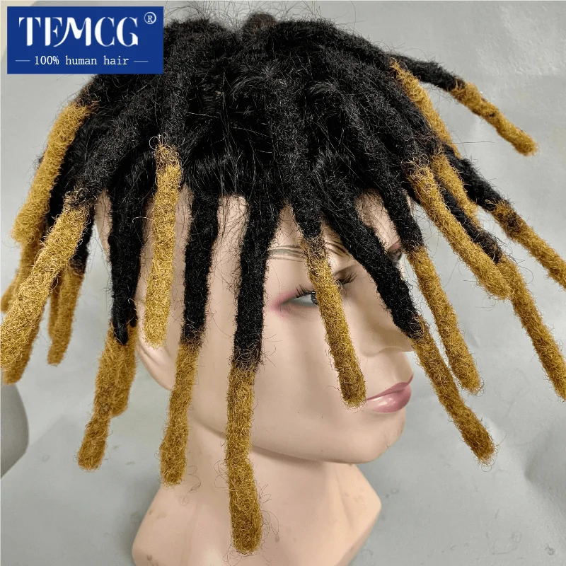 Top Trends: Dreadlock Toupee Men Male Hair Prosthesis Mono Afro Curly Hair System Unit For Black Men 100% Natural Human Hair Men&#039;s Wig Shoppable Styles