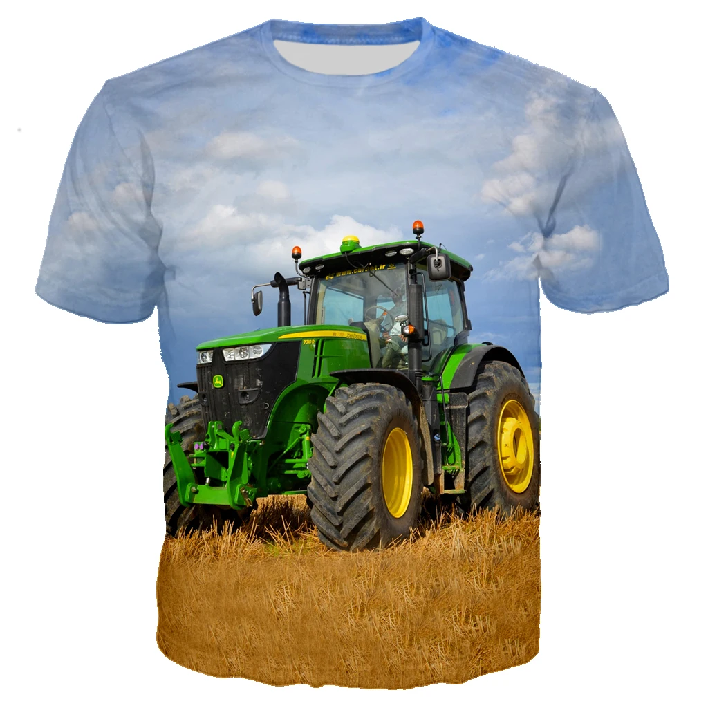 Top Trends: Large Tractor Agricultural Machinery Men's And Women's T-Shirts 3D Print Hip Hop Personality Round Neck Tees Summer Short Sleeve Shoppable Styles