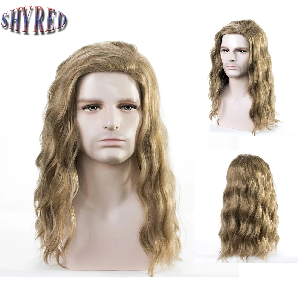 Top Trends: Men's Long Brown Wavy Synthetic Wig Heat Resistant Fiber For Male Party Cosplay Use Machine Made Wig Shoppable Styles