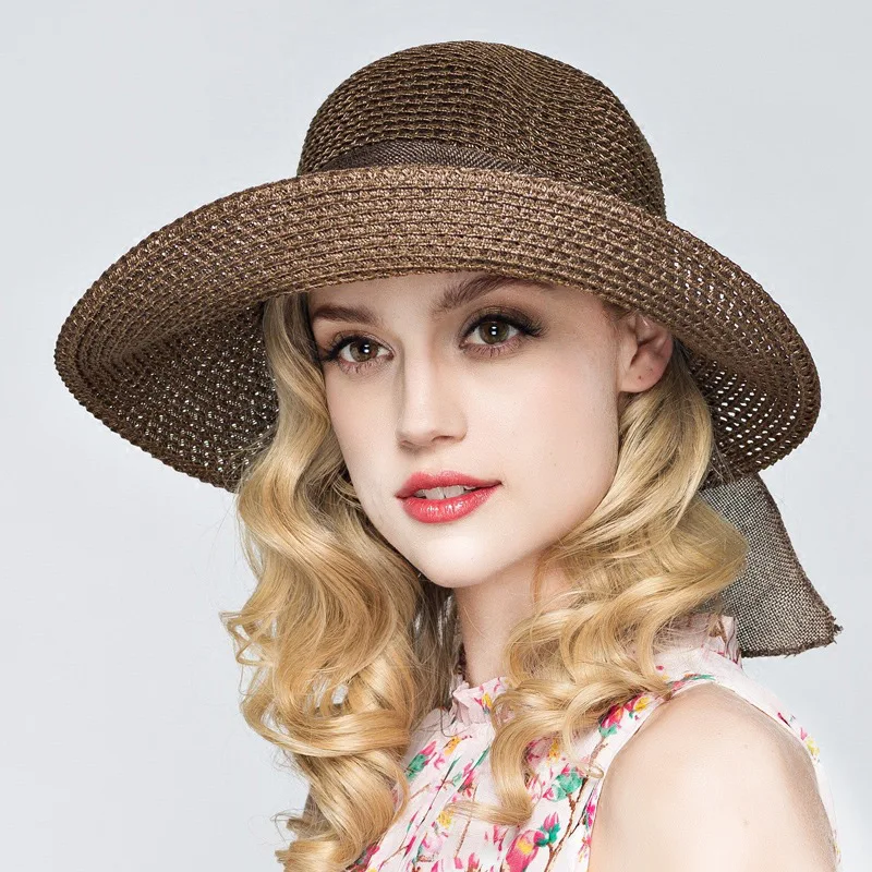 Top Trends: 2019 Summer Bow Ribbon Sun Hat Panama Women's Cap Bonnet Beach Straw Hats Summer Hats For Women шляпа соломенная Gorro Mujer Shoppable Styles - Image 3