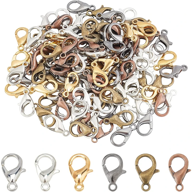 Top Trends: 100pcs Gold Metal Lobster Clasps Bracelets Connectors Hooks Buckle Charm Materials For DIY Jewelry Making Supplies Accessories Shoppable Styles