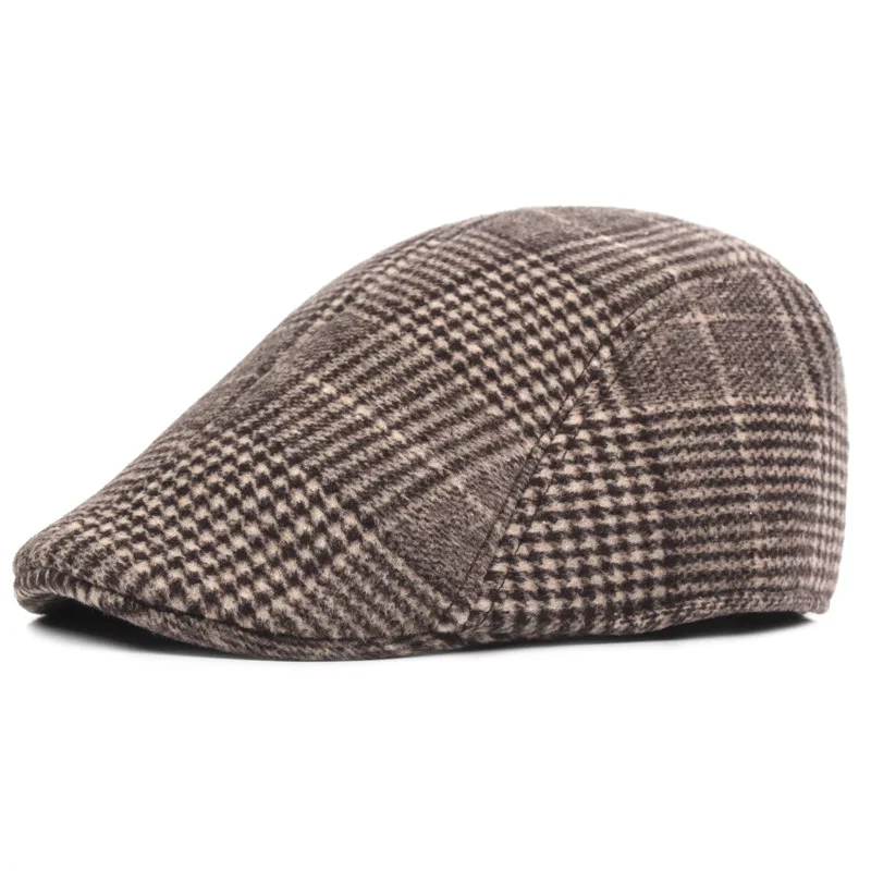 Top Trends: Men Women Cotton Plaid Berets Caps Middle-Aged Autumn Winter Hats Boina Herringbone Newsboy Baker Boy Hat Tweed Flat Cap Shoppable Styles