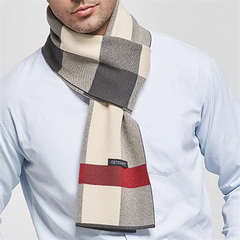 Top Trends: Designer Brand Men Cashmere Plaid Scarf Warm Neckercheif Classic Lattice Man Business Scarves Wraps Fashion Male Bufandas Shawls Shoppable Styles