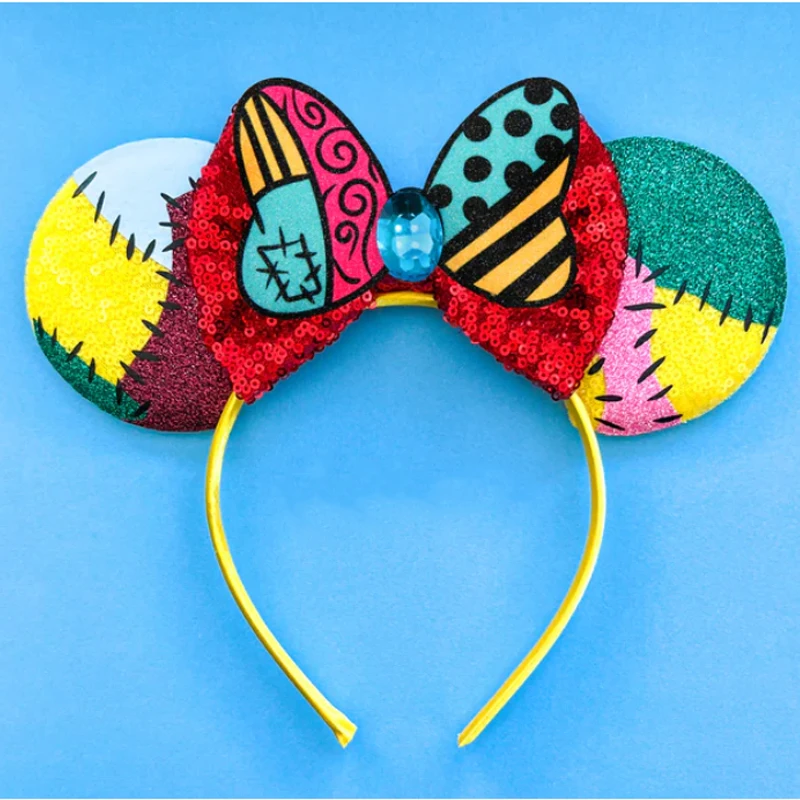 Top Trends: 2024 Newest Disney Mickey Ears Headband For Girls Sequins Bow Hairband Festival Party Dress Up Headdress DIY Hair Accessories Shoppable Styles