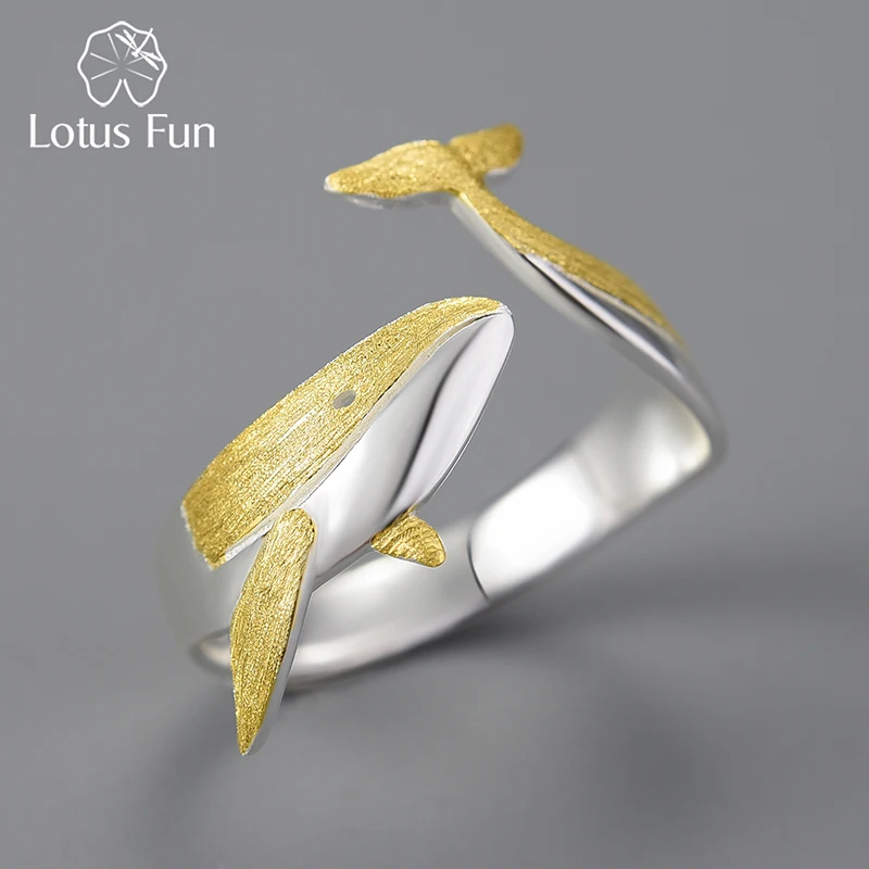 Top Trends: Lotus Fun 18K Gold Personality Whale Dating Adjustable Rings For Women Original 925 Sterling Silver Luxury Quality Fine Jewelry Shoppable Styles