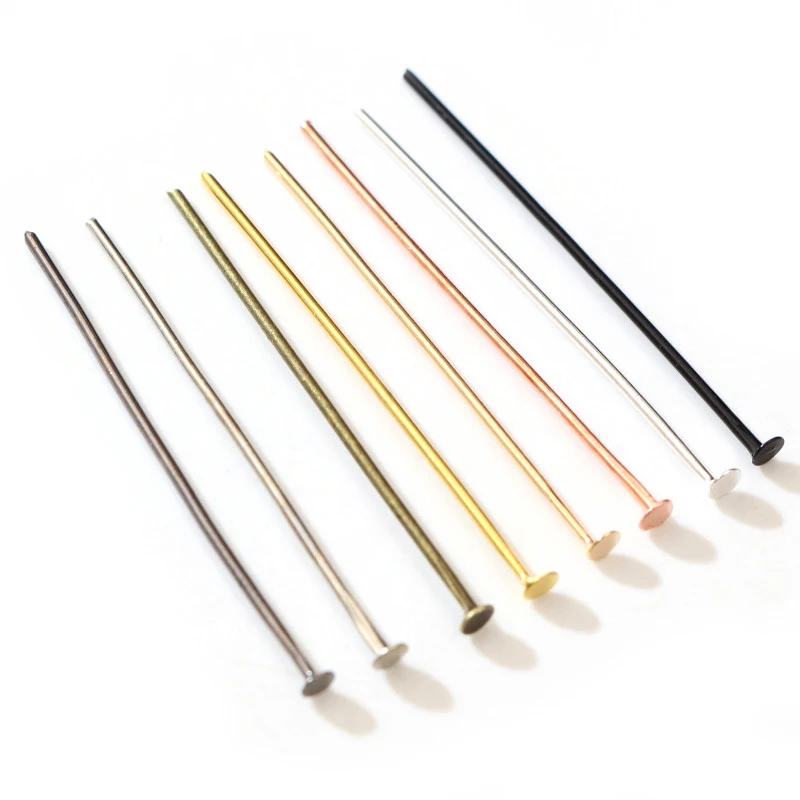 Top Trends: 200pcs / Lot 16 20 25 30 35 40 45 50mm Flat Head Pins Gold / Silver Color / Rhodium Headpins For Jewelry Findings Making DIY Supplies Shoppable Styles