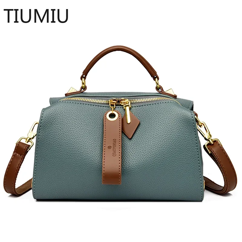 Top Trends: High Quality Solid Color Leather Shoulder Crossbody Bag For Women 2023 Luxury Women&#039;s Handbag Designer Female Messenger Tote Sac Shoppable Styles