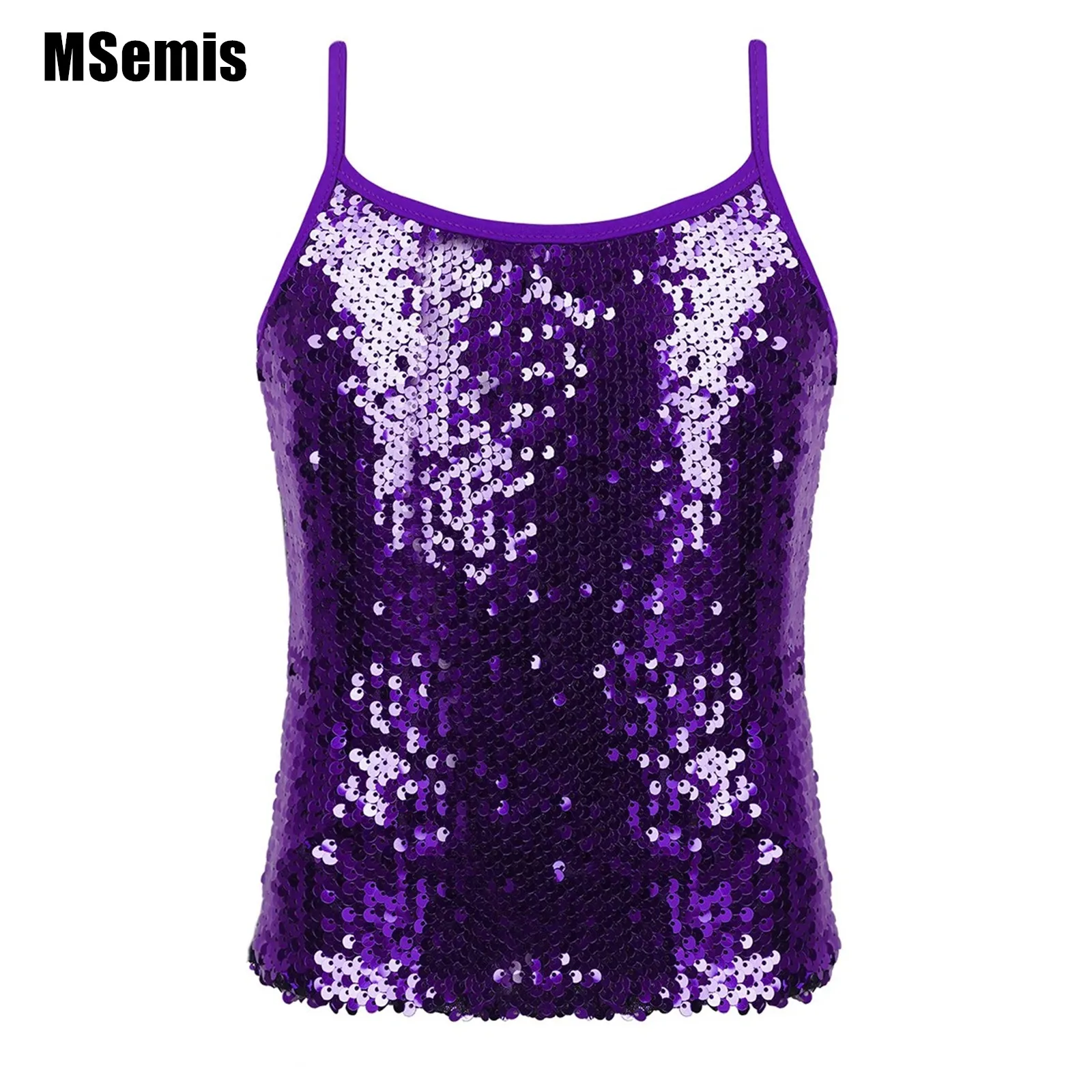 Top Trends: Kids Girls Summer Camisole Top Shiny Sequins Sleeveless Tank Top Vest Children Gymnastics Jazz Ballet Dance Clothes Streetwear Shoppable Styles