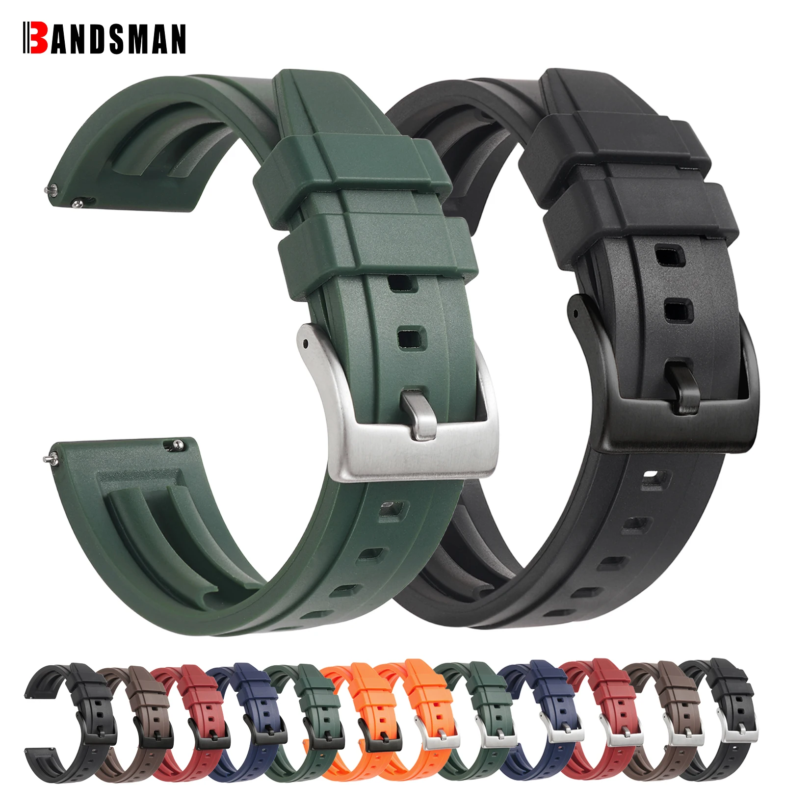 Top Trends: Silicone Watch Band Quick Release Rubber Watch Straps 18mm 19mm 20mm 21mm 22mm 24mm Waterproof Diving Men Watches Accessories Shoppable Styles