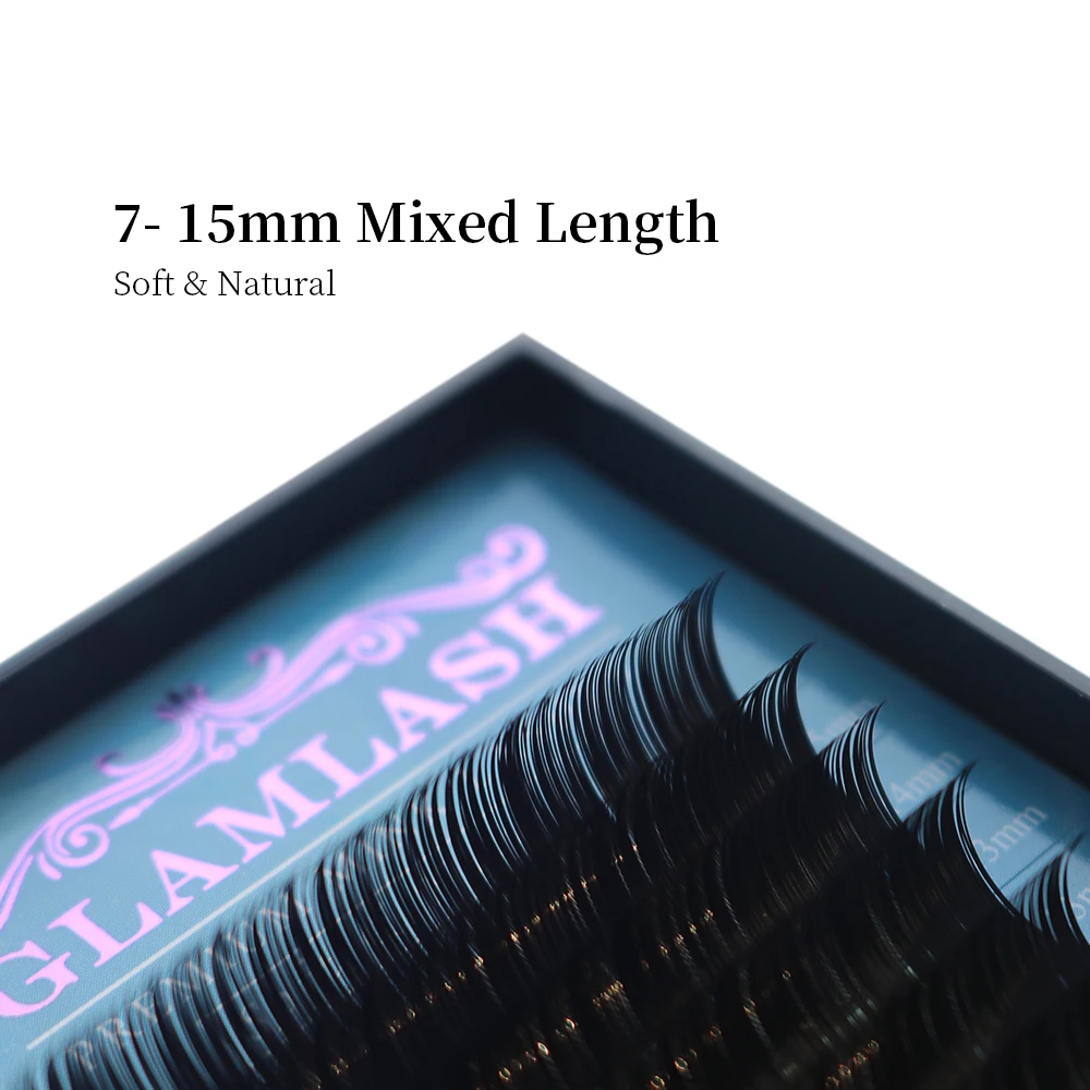 Top Trends: GLAMLASH Mix 7~15 Mm 16 Lines JBCDLLU Curl Natural Eyelash Extension Mink Individual False Eye Lashes Extension Maquiagem Cilios Shoppable Styles