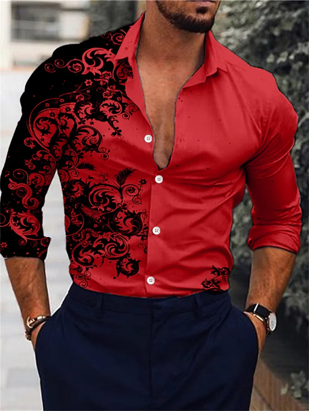 Top Trends: 2023 Men&#039;s Shirts Fashion Luxury Leisure Outdoor Sports Men&#039;s Red Soft Comfortable High Quality Fabric Classic Plus Size Top Shoppable Styles