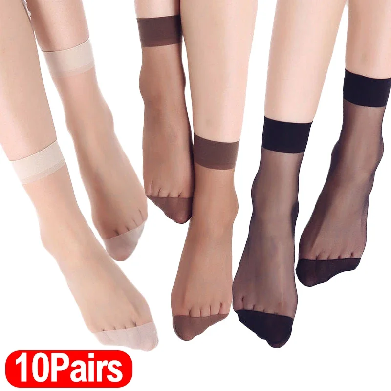 Top Trends: Short Socks Women Summer Ultra Thin Transparent Crystal Silk Socks Sexy Elastic Silky Socks Girls Fashion Ankle Silk Sock Shoppable Styles