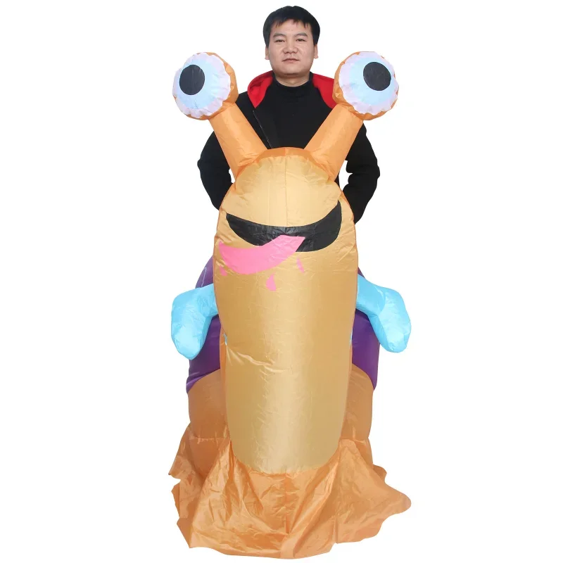 Top Trends: Riding On Snail Inflatable Costume Funny Blow Up Suit Halloween Party Clothing Fancy Dress For Adult Shoppable Styles