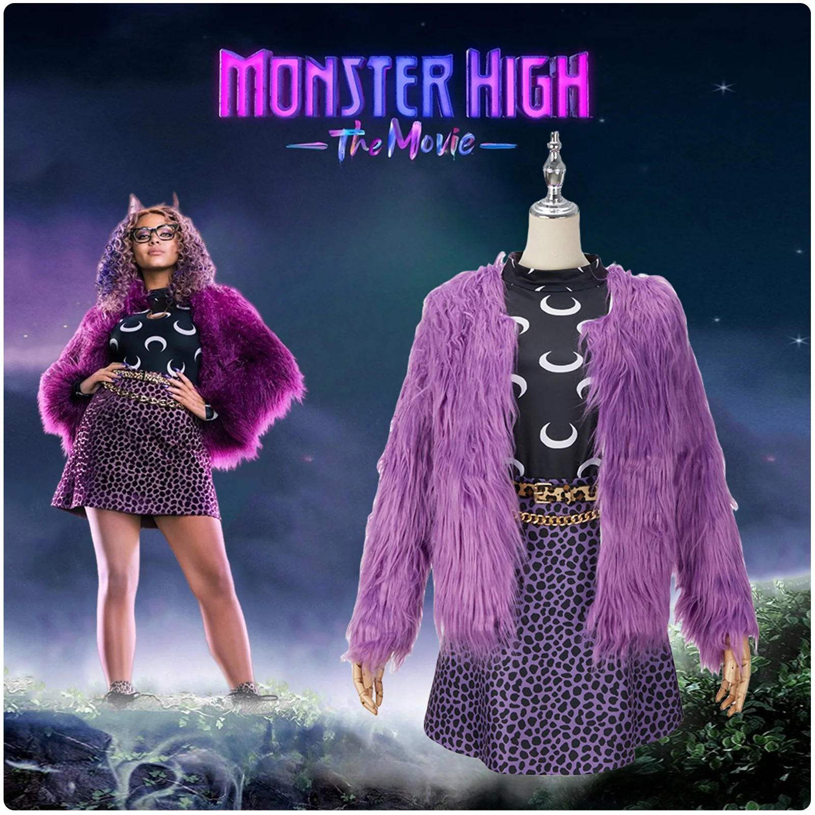 Top Trends: Monster High Clawdeen Wolf Cosplay Costume Wigs Suit For Women Girl Halloween Carnival Roleplay Dress Stock Customization Shoppable Styles