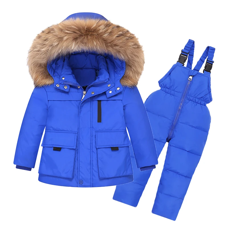 Top Trends: Winter Jackets For Boy Kids Snowsuits Children's Suits Feather Down Parka Coat Girls Fur Collar Outerwear Overalls Baby Jumpsuit Shoppable Styles