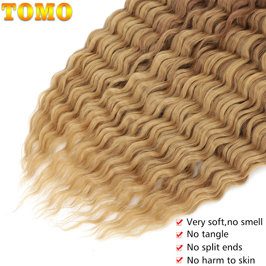 Top Trends: TOMO Deep Wave Crochet Hair 30 / 22 Inch Water Wave Twist Hair Synthetic Goddess Braids Hair Wavy Ombre Blonde Pink Hair Extension Shoppable Styles - Image 6