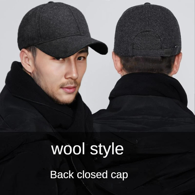 Top Trends: 2023 Winter Hat Big Head Size Baseball Cap For Men Thick Wool Trucker Hat Snapback Keep Warm Windproof Solid Color Closed Cap Shoppable Styles