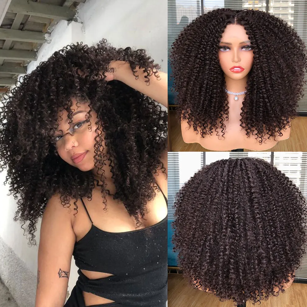 Top Trends: Curly Lace Front Wigs For Black Women Synthetic Lace Wig Pre Plucked With Baby Hair Wavy Kinky Curly Wigs Heat Resistant Cosplay Shoppable Styles