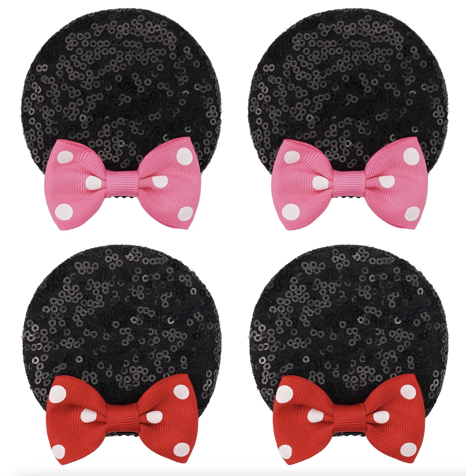 Top Trends: 2Pcs Sequin Mouse Ears Hair Clips Glitter Hair Bows Cute Mice Ears Hair Clip Barrettes For Women Girls Hair Accessories ForParty Shoppable Styles