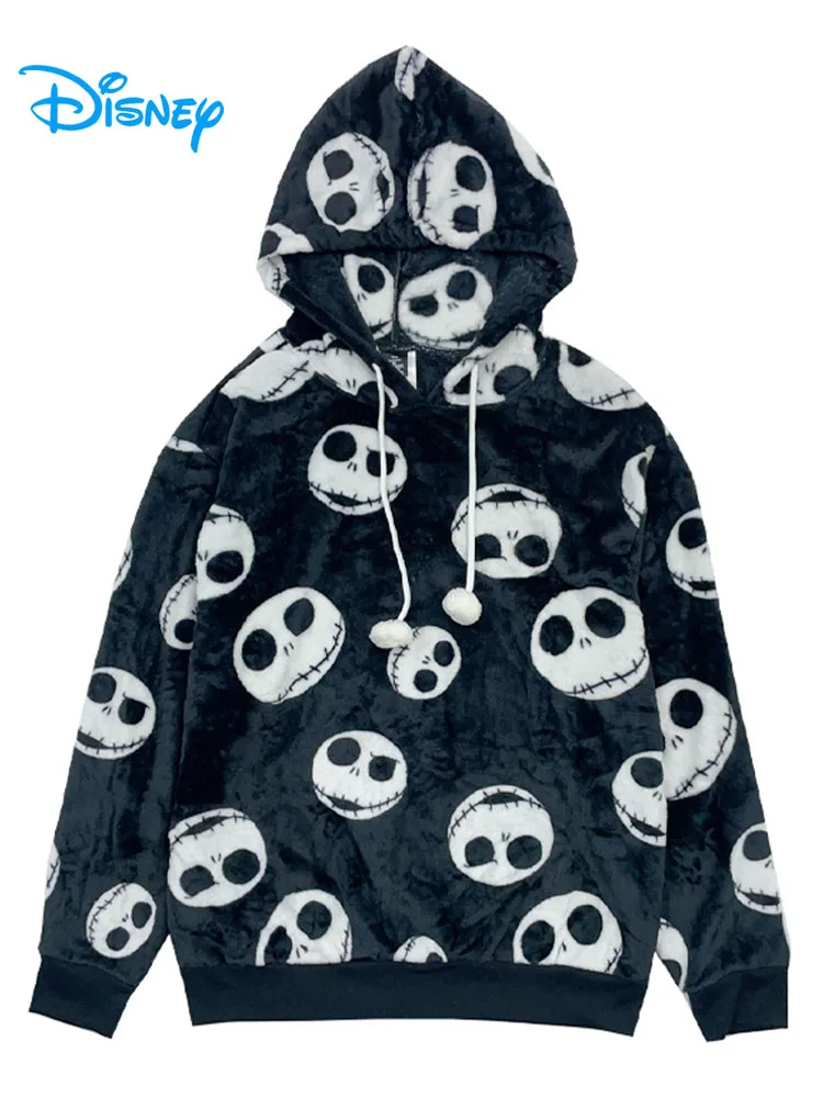 Top Trends: Disney The Nightmare Before Christmas Hooded Sweatshirt Women Fleece Velvet Hoodies Long Sleeve Warm Pullover Tops Jacket Unisex Shoppable Styles