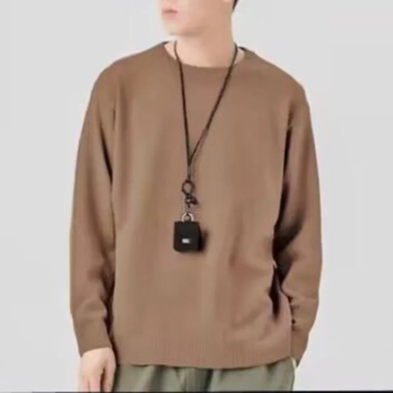 Top Trends: Fashion O-Neck Knitted All-match Solid Color Sweater Men&#039;s Clothing 2023 Autumn New Oversized Casual Pullovers Loose Korean Tops Shoppable Styles