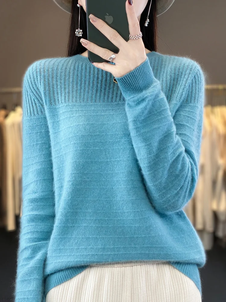 Top Trends: Aliselect 2023 Fashion Women Sweater 100% Merino Wool Long Sleeve Grace Jerseys Tops Pullovers Mock Neck Autumn Winter Knitwear Shoppable Styles