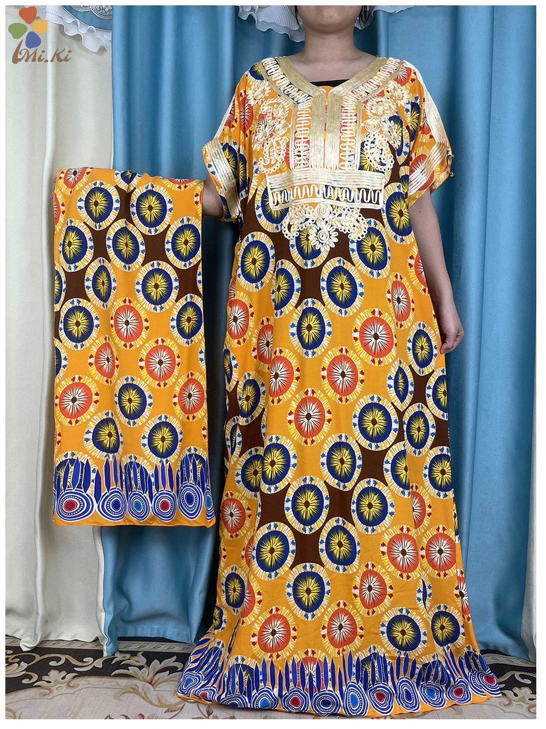 Top Trends: 2023 New African Summer Abaya Women Short Sleeve Dress Embroidered Print Robe Dubai Muslim Loose Dress Islamic Fashion Clothing Shoppable Styles