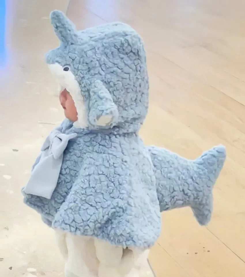 Top Trends: Baby Children's Plush Cloak Three-dimensional Big Tail Fish Treasure Cloak Cartoon Shark Baby Thickened Cloak Shoppable Styles