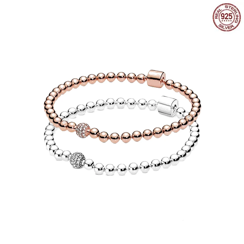 Top Trends: Minimalist Style 925 Sterling Silver Bucket Buckle Beaded Bracelet Fit Original Brand Charm Beads DIY Couple Jewelry Shoppable Styles