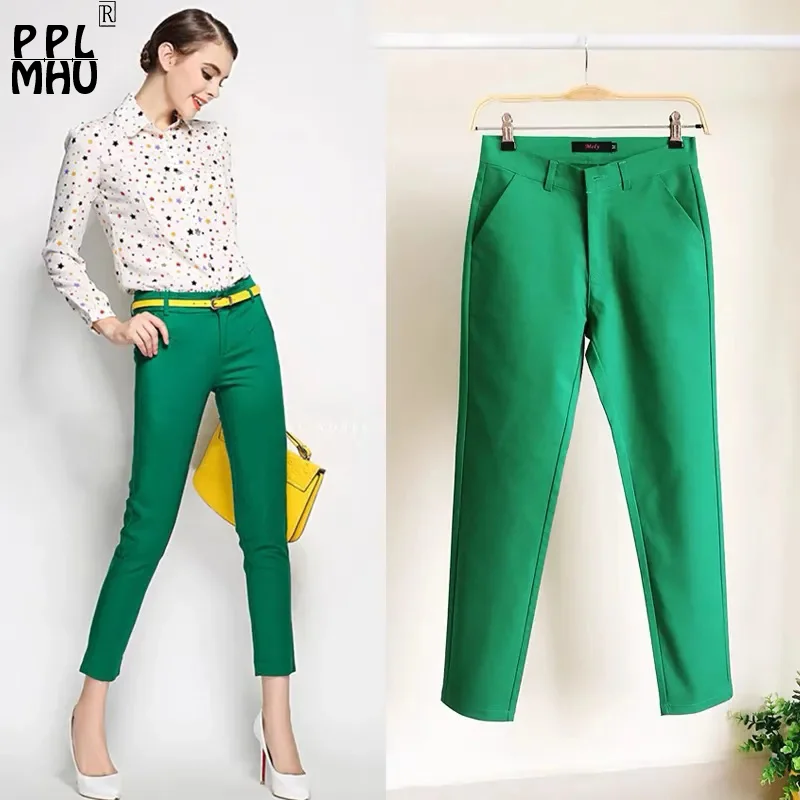 Top Trends: Fashion Ankle Length Suit Pants Office Lady Pencil Pantalones 8 Color Spring High Waist Women&#039;s Capris Basic Slim Work Trousers Shoppable Styles