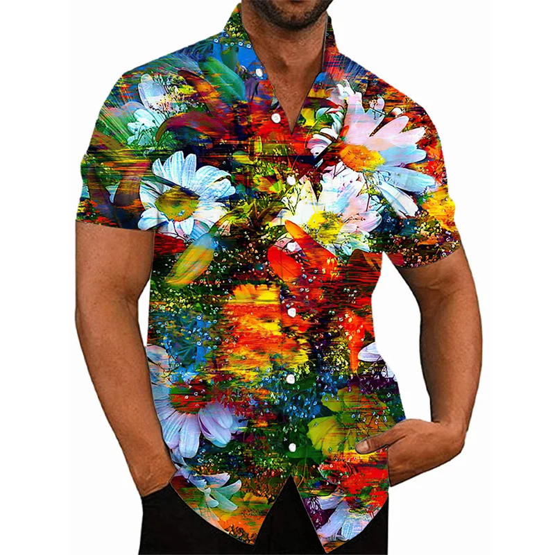 Top Trends: Casual Social Fashion Camisa Floral Tight Daily Hawaiian Short Sleeve Shirt For Men Luxury Flower Pattern Y2k Harajuku Clothing Shoppable Styles