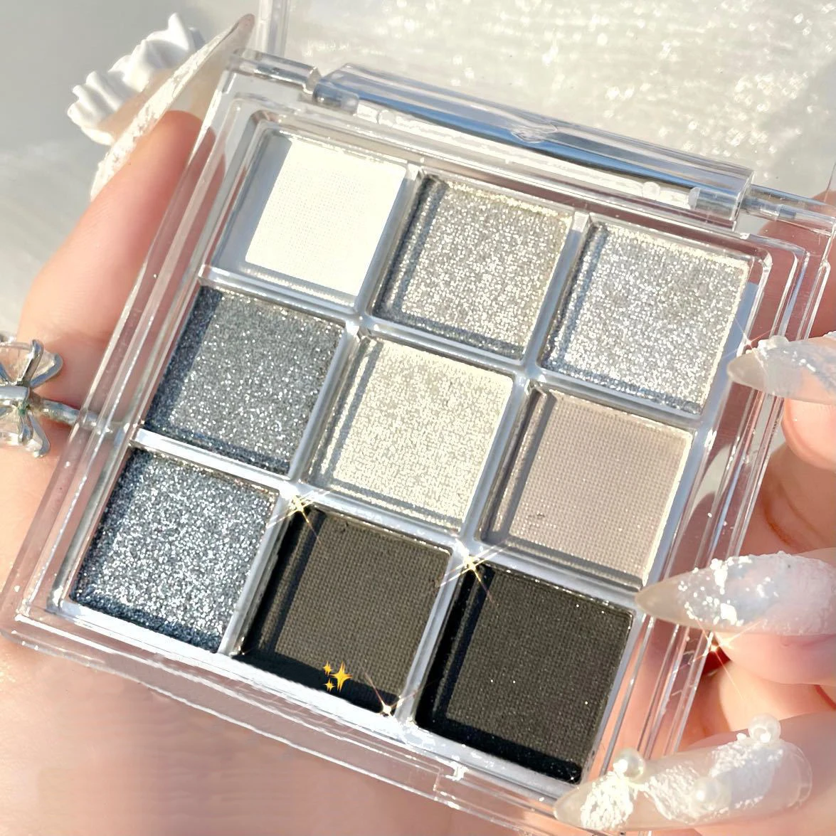 Top Trends: 9 Colors Christmas Eyeshadow Palette Transparent Shimmer Shine Glitter Eye Shadow Palette Matte Earth Color Eye Pigments Palett Shoppable Styles